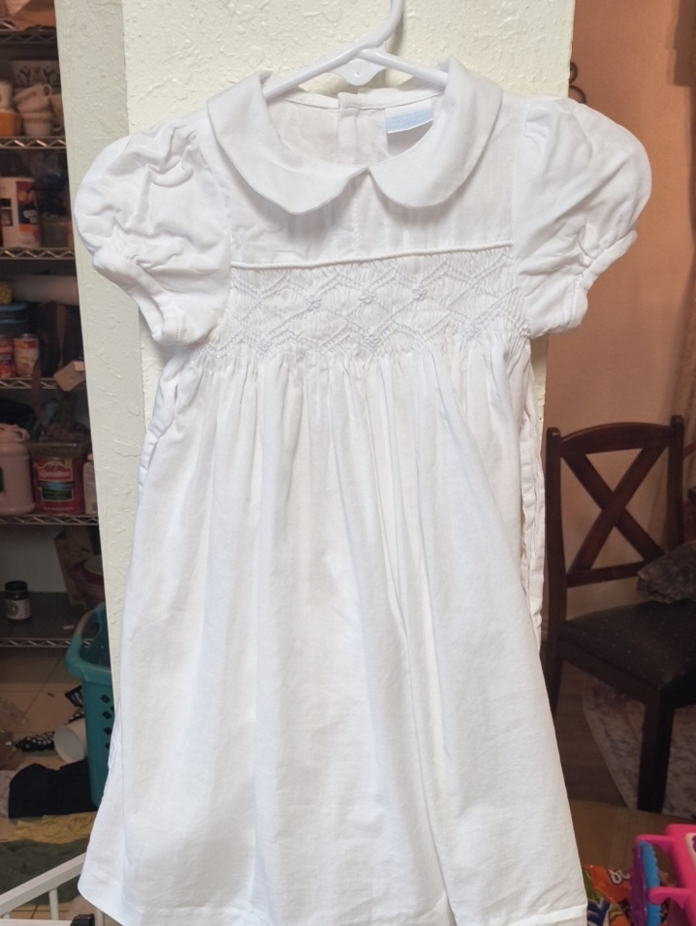 Edgehill Collection White Peter Pan Collar Dress Sz 18mn